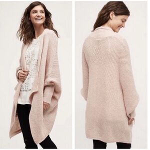Anthropologie Sleeping on Snow pink cocoon cardigan